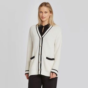 ❌Sold❌ Who What Wear Varsity Pearl Button Knit Cardigan